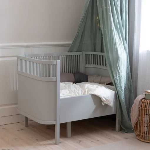 Sebra Bett „Stone grey“, Babybett & Juniorbett, FSC™ Mix