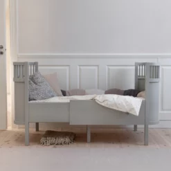 Sebra Bett „Stone grey“, Babybett & Juniorbett, FSC™ Mix