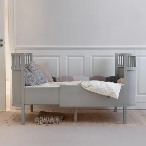 Sebra Bett „Stone grey“, Babybett & Juniorbett, FSC™ Mix