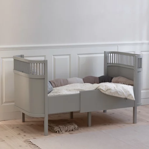 Sebra Bett „Stone grey“, Babybett & Juniorbett, FSC™ Mix